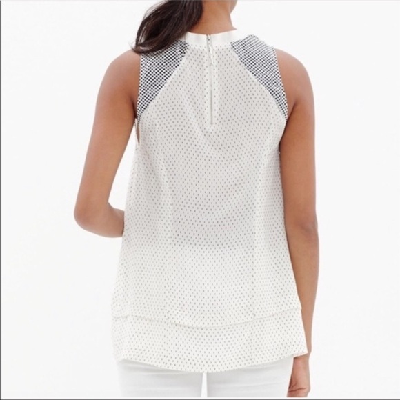 Madewell 100% Silk Incline Top in Rain Dot - Picture 9 of 15